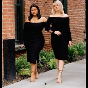 Abercrombie and Fitch Off the Shoulder Midi Dress
